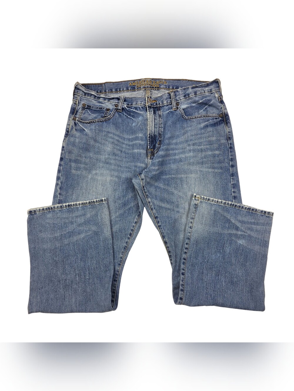 American Eagle Bootcut Jeans Mens 38x32 Blue Medium Wash Denim Whiskered Y2K